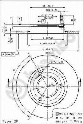 Тормозной диск 08.3962.10 BREMBO