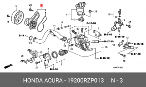 Насос - помпа системы охлаждения ДВС 19200-RZP-013 HONDA