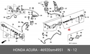 Главный цилиндр, система сцепления 46920SM4951 HONDA