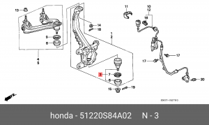 несущий / направляющий шарнир 51220S84A02 HONDA