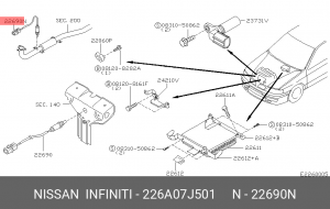Лямбда-зонд 226A0-7J501 NISSAN