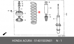Пружина подвески 51401S03N01 HONDA