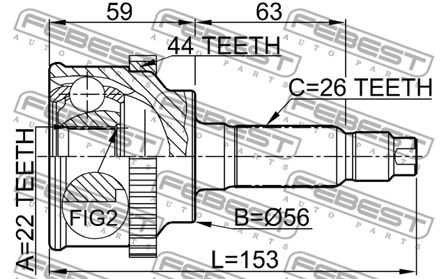 ШРУС 0510-009A44 FEBEST