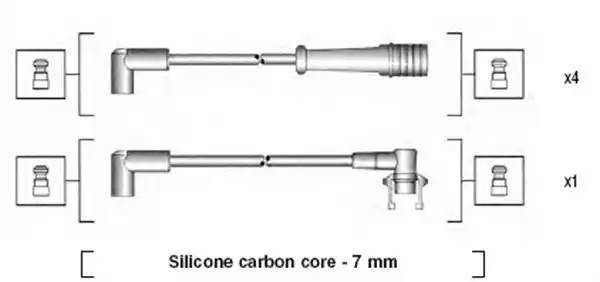 Ккомплект проводов зажигания 941145310728 MAGNETI MARELLI