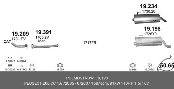 Глушитель - задняя часть системы ОГ 19.198 POLMOSTROW