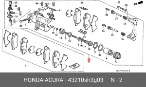 Тормозной суппорт 43210SH3G03 HONDA