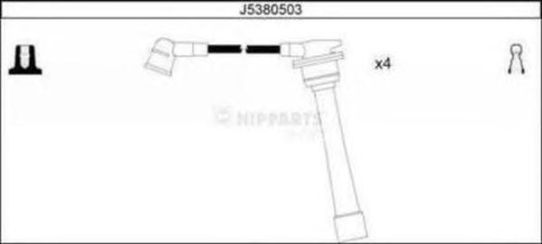 Ккомплект проводов зажигания J5380503 H B JAKOPARTS NIPPARTS