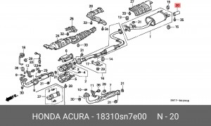 Насадка выпускной трубы 18310SN7E00 HONDA