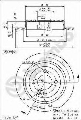 Тормозной диск 08.9163.10 BREMBO