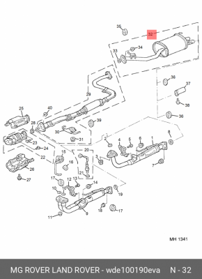 Глушитель выхлопных газов конечный WDE100190EVA MG ROVER LAND ROVER