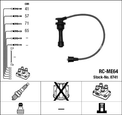 Ккомплект проводов зажигания RCME64 NGK NTK