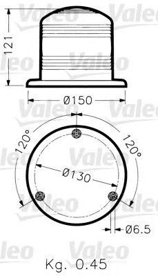 Вставка фары, фара рабочего освещения 040017 VALEO PHC