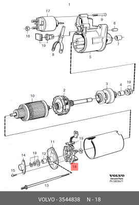 Кронштейн, угольная щетка 3544838 VOLVO
