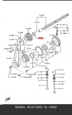 Сальник распредвала WL5112602 MAZDA