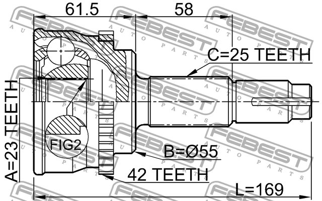 ШРУС 0210-017A42 FEBEST