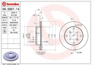 Тормозной диск 09.5857.14 BREMBO