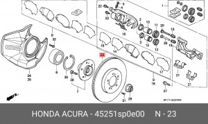 Тормозной диск 45251SP0E00 HONDA