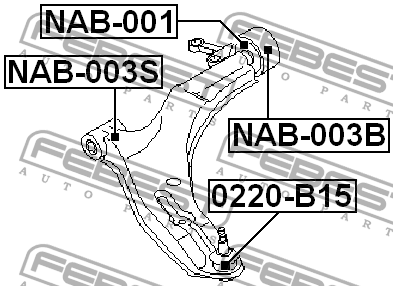 Сайлентблок NAB-003B FEBEST