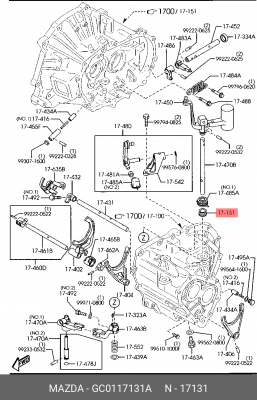 Уплотняющее кольцо, ступенчатая коробка передач GC01-17-131A MAZDA