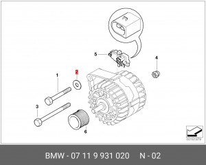 Стопорное кольцо, глушитель 07 11 9 931 020 BMW