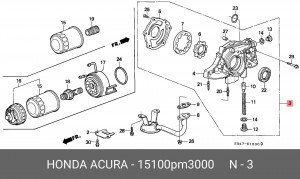Насос масляный ДВС 15100PM3000 HONDA