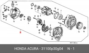Генератор 31100P30G04 HONDA