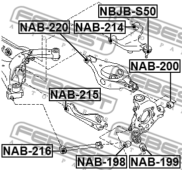 Сайлентблок NAB-220 FEBEST