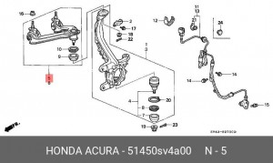Рычаг независимой подвески колеса, подвеска колеса 51450-SV4-A00 HONDA