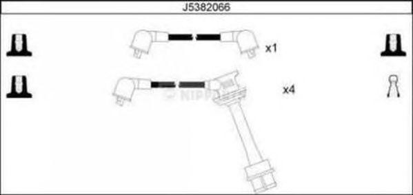 Ккомплект проводов зажигания J5382066 H B JAKOPARTS NIPPARTS