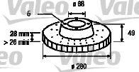 Тормозной диск 186728 VALEO PHC