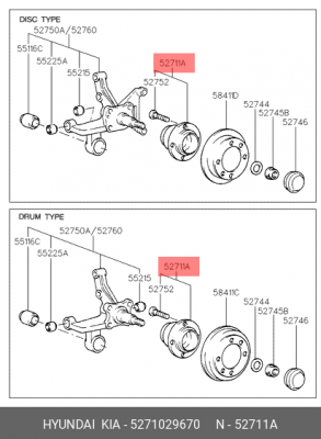 Комплект подшипника ступицы колеса 5271029670 HYUNDAI KIA