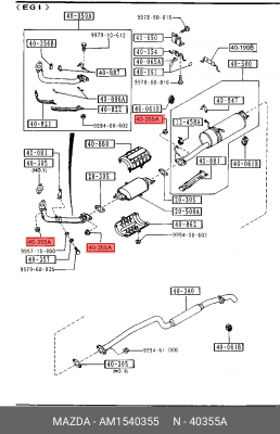 Гайка, выпускной коллектор AM1540355 MAZDA