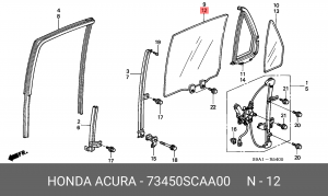 Стекло двери 73450SCAA00 HONDA