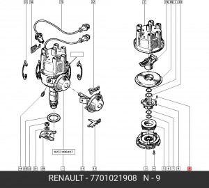 Зазубренный штифт 7701021908 RENAULT