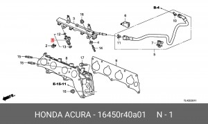 Форсунка топливная 16450R40A01 HONDA