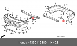 Винт крепления 9390115380 HONDA