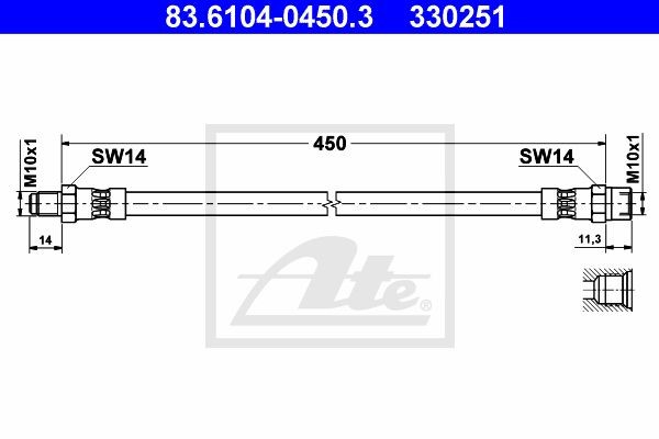 Тормозной шланг 83.6104-0450.3 ATE