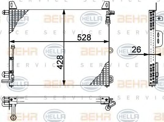 Конденсатор, кондиционер 8FC351317181 HELLA