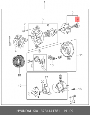 Подшипник генератора 3734141751 HYUNDAI KIA