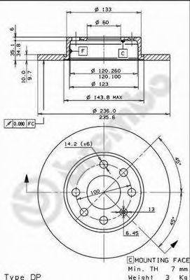 Тормозной диск 08.4250.14 BREMBO