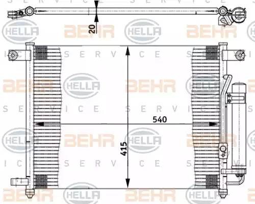 Конденсатор, кондиционер 8FC351302101 HELLA