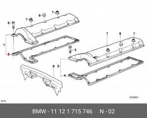 Прокладка, крышка головки цилиндра 11 12 1 715 746 BMW
