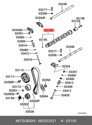 Распредвал MD332021 MITSUBISHI