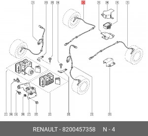 Датчик, частота вращения колеса 8200457358 RENAULT