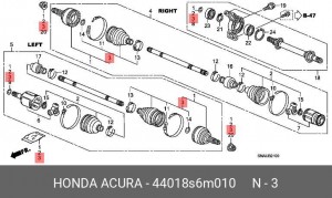 Пыльник ШРУСа (комплект) 44018S6M010 HONDA