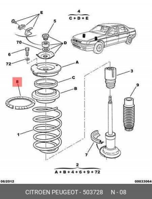 Подушка пружины подвески 5037 28 CITROEN PEUGEOT