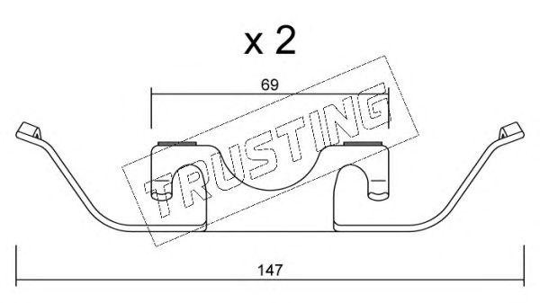 Комплектующие, колодки дискового тормоза KIT105 TRUSTING