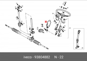 Манжета, колонка рулевого управления 93804882 IVECO