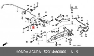 Втулка стойки стабилизатора 52314-SH3-000 HONDA