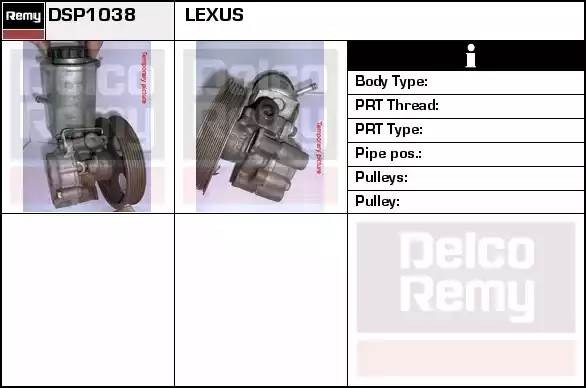 Гидравлический насос, рулевое управление DSP1038 DELCO REMY